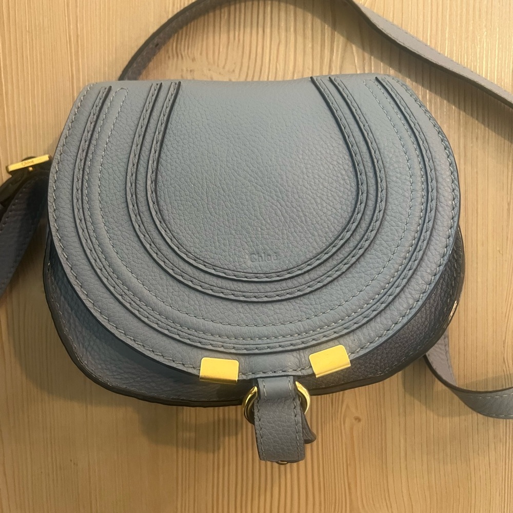 Gray Leather Saddle Bag